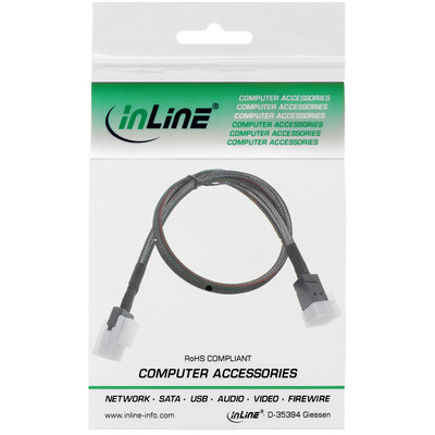 InLine® Mini-SAS HD Kabel, SFF-8643 zu SFF-8087, mit Sideband, 0,5m (Produktbild 2)