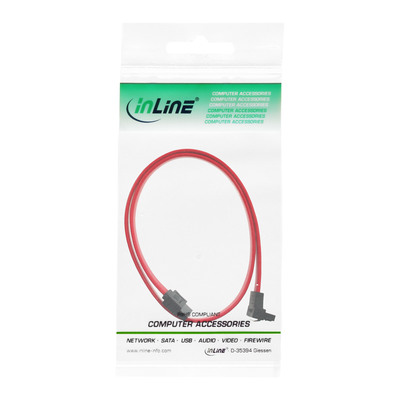 InLine® SATA Anschlusskabel abgewinkelt, mit Sicherheitslasche, 0,7m (Produktbild 2)