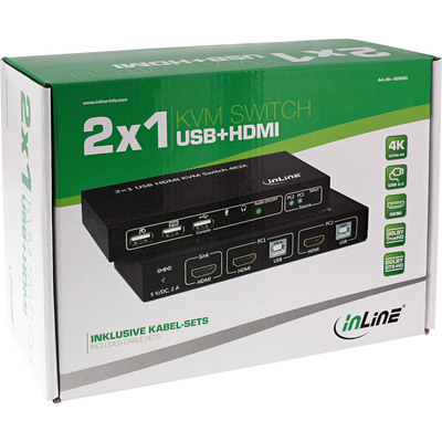 InLine® KVM Desktop Switch, 2-fach, HDMI 4K2K, USB 2.0 Hub, mit Audio (Produktbild 6)