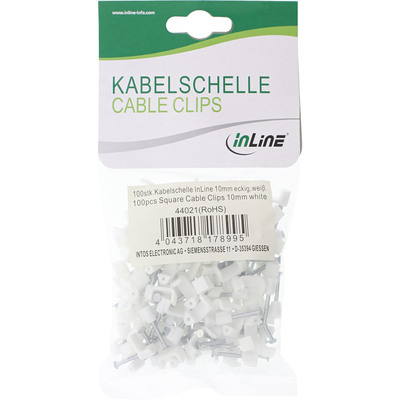 InLine® Kabelschelle 8mm eckig, weiß, 100 Stück (Produktbild 2)