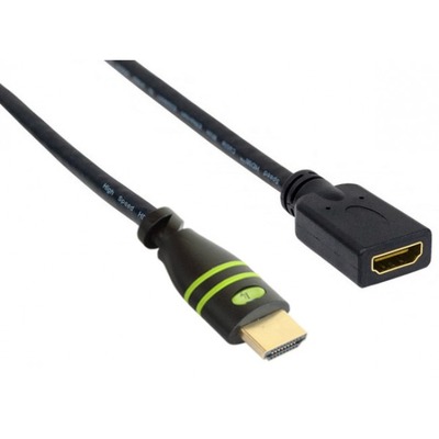 HDMI 4K 60Hz High Speed Anschlusskabel -- ,mit Ethernet M/F, schwarz, 5,0 m, ICOC-HDMI2-4-EXT050 (Produktbild 1)