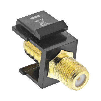 InLine® Keystone Einbauadapter, für Sat-Kabel, 2x F-Buchsen, schwarz (Produktbild 1)