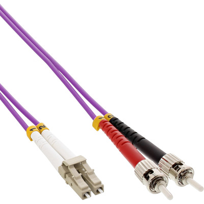 InLine® LWL Duplex Kabel, LC/ST, 50/125µm, OM4, 10m (Produktbild 1)