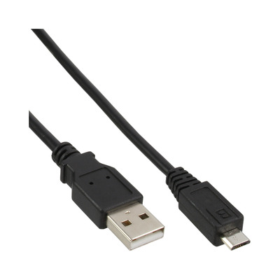 InLine® Micro-USB 2.0 Kabel, USB-A Stecker an Micro-B Stecker, schwarz, 0,3m (Produktbild 1)