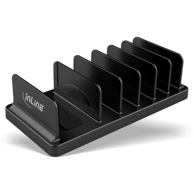 InLine® Multi-Stand mit 6 Fächern für Schreibtisch / Regal, schwarz (Produktbild 1)