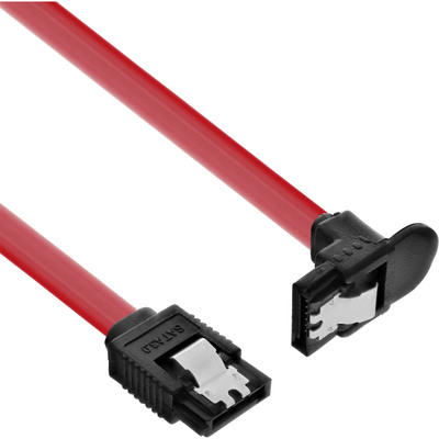 InLine® SATA 6Gb/s Kabel, mit Lasche, gewinkelt, 0,75m (Produktbild 1)