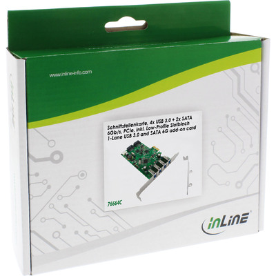 InLine® Schnittstellenkarte, 4x USB 3.0 + 2x SATA 6Gb/s, PCIe, inkl. Low-Profile  (Produktbild 5)