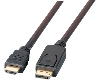 DisplayPort/HDMI Kabel 4K60Hz,A-A St-St -- 3m, schwarz