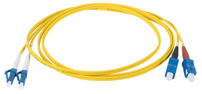 INFRALAN© Duplex Jumper LC-SC 9/125µm -- OS2, LSZH, gelb, 2.0mm, 5m