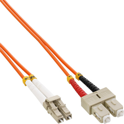 InLine® LWL Duplex Kabel, LC/SC, 50/125µm, OM2, 0,5m (Produktbild 1)