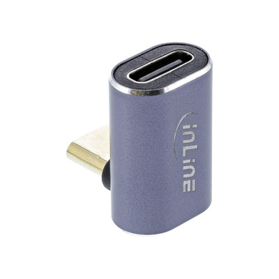 InLine® USB4 Adapter, USB-C Stecker/Buchse oben/unten gewinkelt, Aluminium (Produktbild 1)