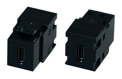 Keystone Einbauadapter USB3.2 weiß,  -- Typ-C-Buchse/C-Buchse 10Gbit/s, 60W